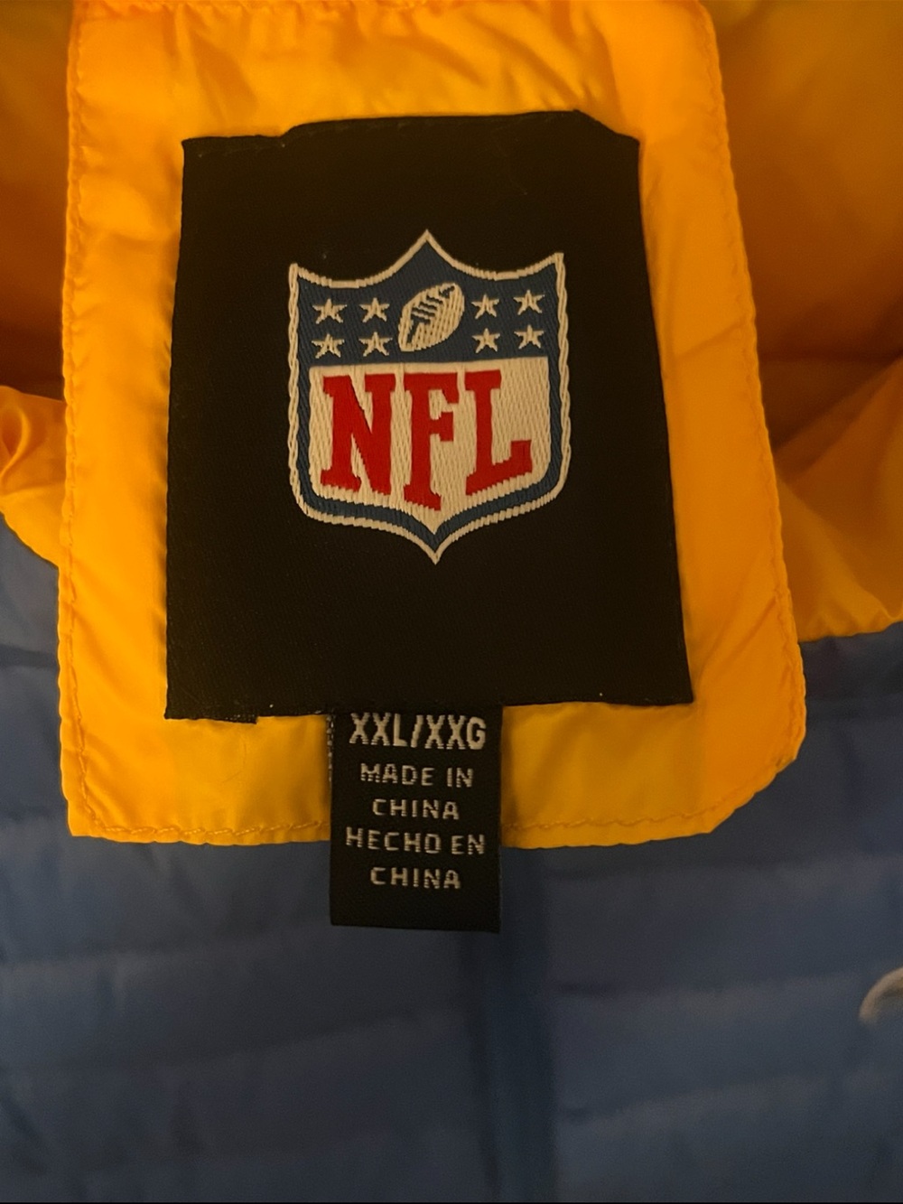 NFL Los Angeles Chargers Blue Puffer Vest XXL NWT Full Zip Team Apparel - Picture 3 of 6